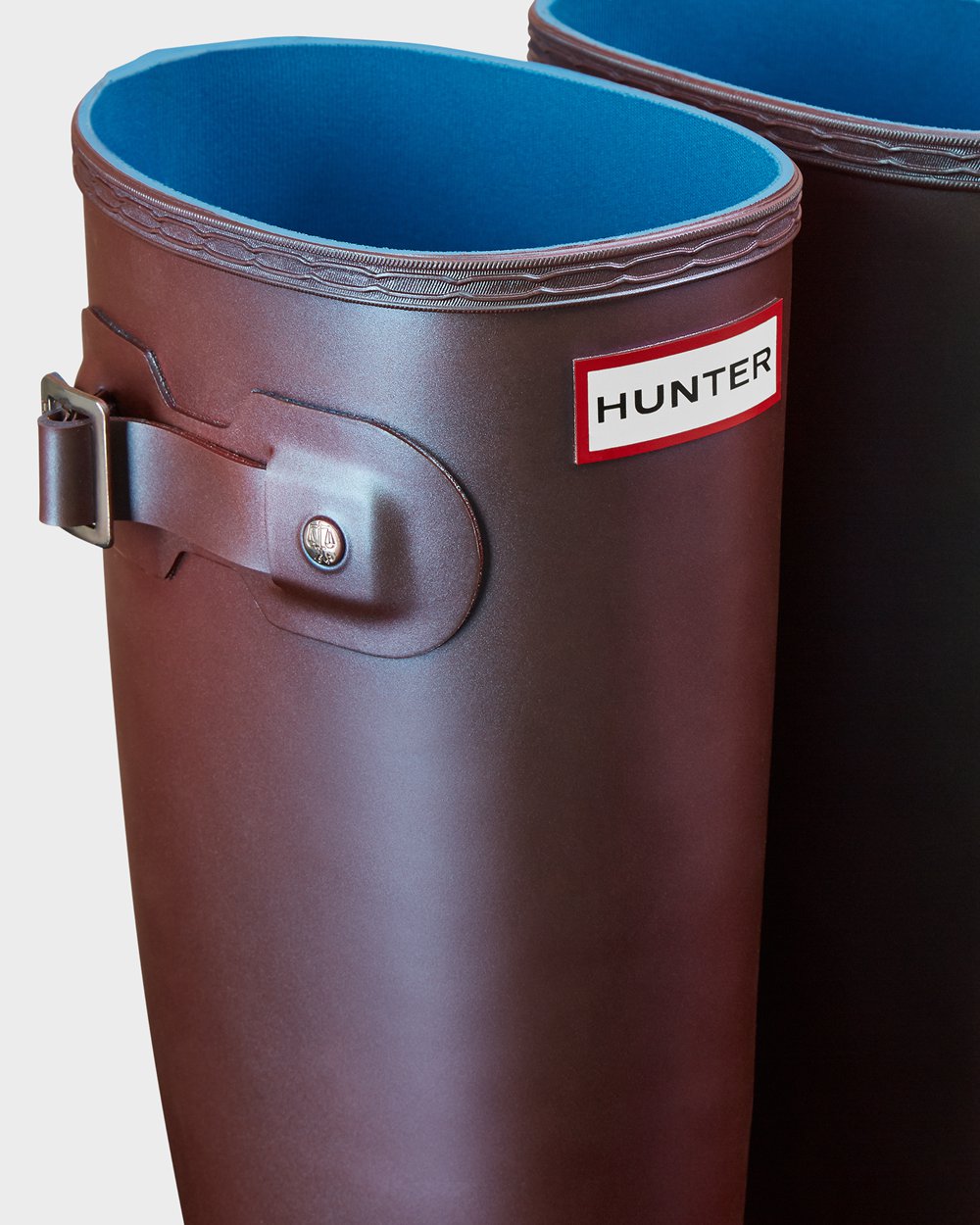 Wysokie Gumowce Damskie - Hunter Original Nebula - Niebieskie - KJVI-03947